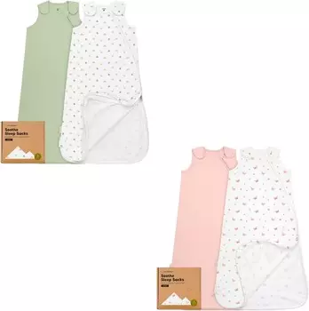 Kea 2 упаковки органических спальных мешков для младенцев, 100% хлопок и детский спальный мешок — носимое детское одеяло, спальный мешок для младенцев, пеленальный мешок для малышей, спальный мешок для новорожденных KeaBabies