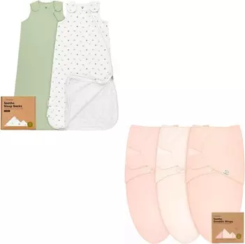 Kea 2 упаковки органических спальных мешков для младенцев, 100 % хлопок и 3 упаковки органических детских пеленальных мешков — детский спальный мешок, пеленальный мешок для новорожденных, носимое детское одеяло KeaBabies