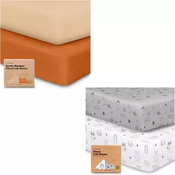 Kea 2 упаковки простыней для кроватки для мальчиков и девочек и 2 упаковки органических простыней для кроватки для мальчиков и девочек - 2 упаковки простыней для детской кроватки из джерси KeaBabies