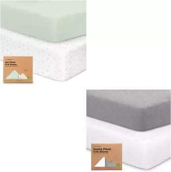 Kea Babies 2 комплекта простыней для кроватки из бамбука и вискозы для мальчиков KeaBabies