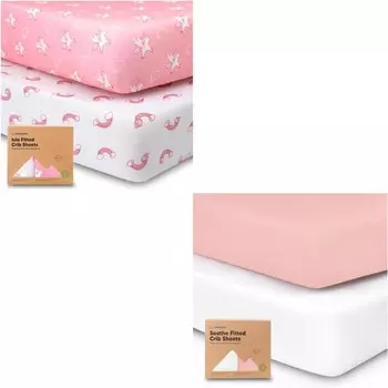 Kea Babies 2 комплекта простыней для кроватки из бамбука и вискозы для мальчиков KeaBabies