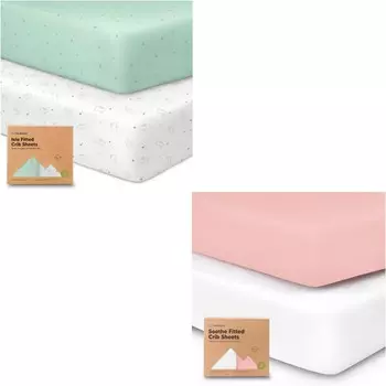 Kea Babies 2 комплекта простыней для кроватки из бамбука и вискозы для мальчиков KeaBabies