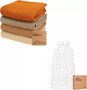 Kea Babies, 4 комплекта муслиновых пеленальных одеял для мальчиков и девочек, детский спальный мешок 18–24 месяцев — детские одеяла из органического хлопка для девочек, мальчиков, носимое одеяло из органического хлопка KeaBabies