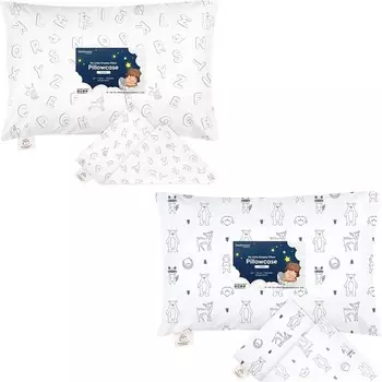 Kea Наволочка для малышей для малышей размером 13X18 — Органический наволочка для малышей для мальчиков и детей — Наволочка из 100% натурального хлопка для миниатюрных подушек для сна — Подушка продается отдельно KeaBabies, White
