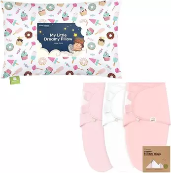 Kea Подушка для малышей с наволочкой и 3 комплекта органических детских пеленальных мешков - 3 упаковки органических детских пеленальных мешков - Пеленальный мешок для новорожденных - Эргономичные детские пеленки для детей 0–3 месяцев KeaBabies