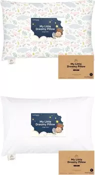 Kea Подушка для малышей с наволочкой, Jumbo 14X20 — мягкие подушки для сна из органического хлопка для малышей — можно стирать в машине — идеально подходит для путешествий, комплект постельного белья для малышей KeaBabies