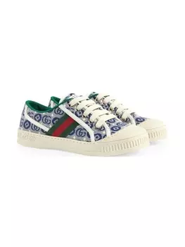 Кеды 1977 Tennis с жаккардовым принтом Gucci Kids, синий