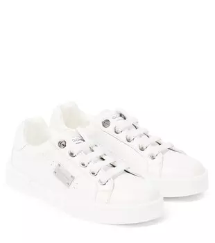 Кеды Bassa из кожи Dolce&Gabbana, белый