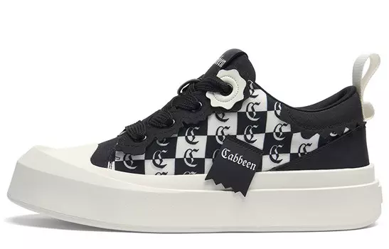 Кеды Cabbeen Skateboard Shoes Men Low-Top, черный