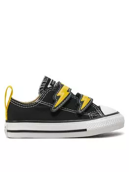 Кеды детские Converse на липучках, черный/желтый