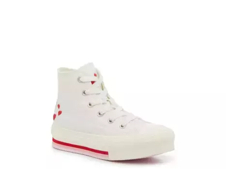 Кеды Converse Chuck Taylor All Star Lift Platform Sneaker — детские, белые/розовые/красные