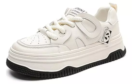 Кеды DAPHNE Skateboard Shoes Women's Low-Top, бежевый/черный