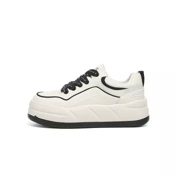 Кеды DAPHNE Skateboard Shoes Women's Low-Top, бежевый/черный