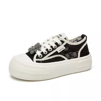 Кеды EXULL Q Skateboard Shoes Women's Low-Top, черный