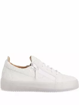 Кеды Gail с тиснением под кожу змеи Giuseppe Zanotti, белый