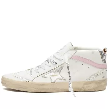 Кеды Golden Goose Mid Star Leather, бежевый/розовый/серебристый