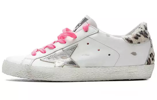 Кеды Golden Goose Super Star, белый / серебряный / розовый