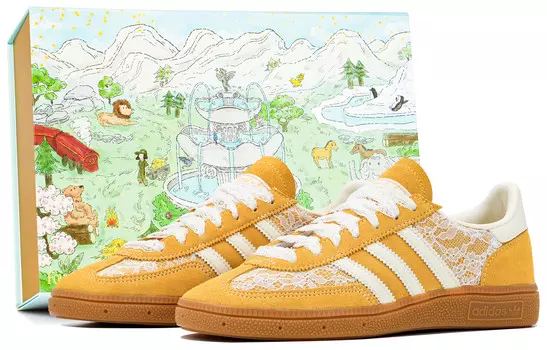 Кеды, HANDBALL SPEZIAL Скейтборд обувь унисекс низкий верх желтый/белый Adidas Originals