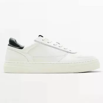 Кеды Massimo Dutti Nappa Leather, черный/белый