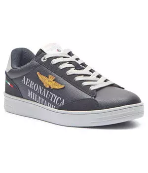 Кеды мужские Aeronautica Militare кожаные с логотипом бренда, синий