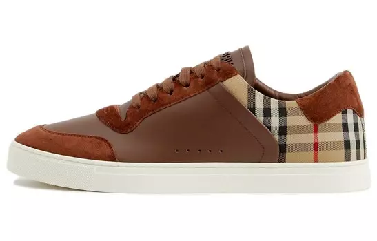 Кеды мужские Burberry низкие, бордовый