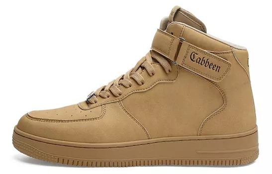 Кеды мужские, Обувь для скейтборда Мужская с высоким верхом Cabbeen, цвет Wheat