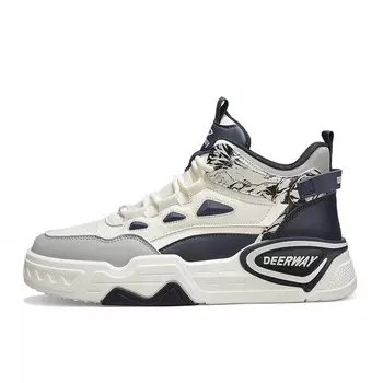 Кеды мужские, Обувь для скейтборда Мужская с высоким верхом Deerway, бежевый/зеленый