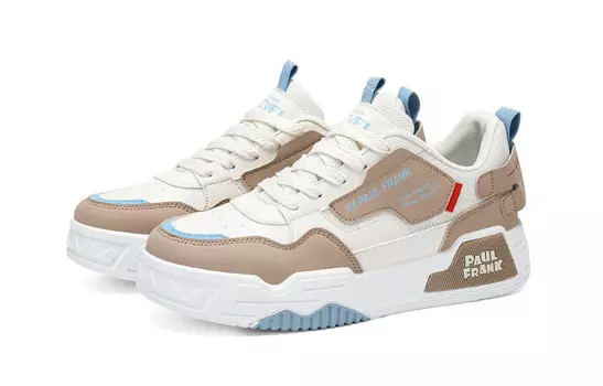 Кеды мужские, Обувь для скейтборда Мужская с высоким верхом Paul Frank, бежевый/черный