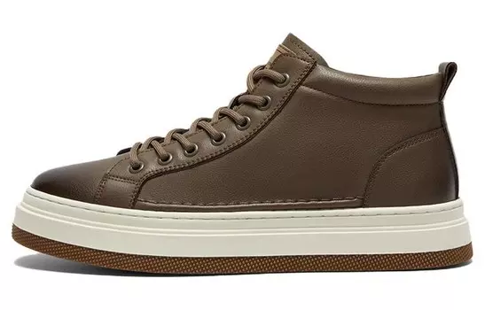 Кеды мужские, Обувь для скейтборда Мужская с высоким верхом Basto, цвет Dark Khaki