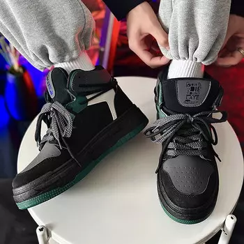 Кеды мужские, Обувь для скейтбординга Мужская высокая Obwa, черный