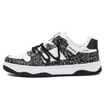 Кеды мужские, обувь для скейтбординга низкая Ajpap, черный/белый