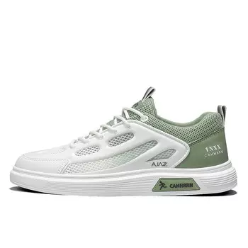 Кеды мужские, обувь для скейтбординга низкая Ajpap, белый/зеленый