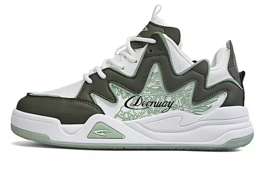 Кеды мужские, обувь для скейтбординга низкая белый/оливковая Deerway