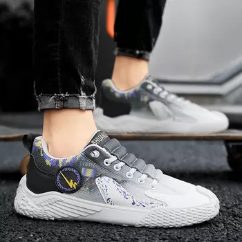 Кеды мужские, обувь для скейтбординга низкая белый/фиолетовый Binary