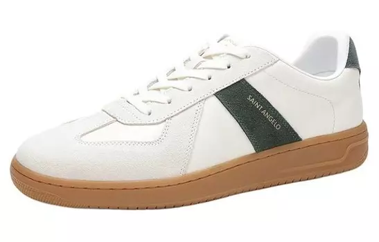 Кеды мужские, обувь для скейтбординга низкая белый/зеленый Saint Angelo