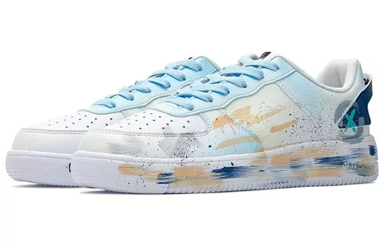 Кеды мужские, обувь для скейтбординга низкая белый/синий Qiaodan