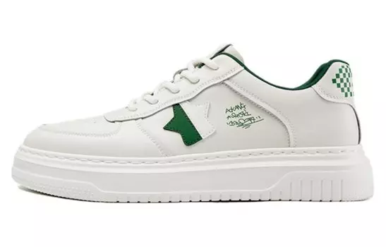Кеды мужские, обувь для скейтбординга низкая белый/зеленый Aokang