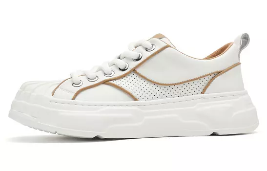 Кеды мужские, обувь для скейтбординга низкая белый/бежевая Trumppipe