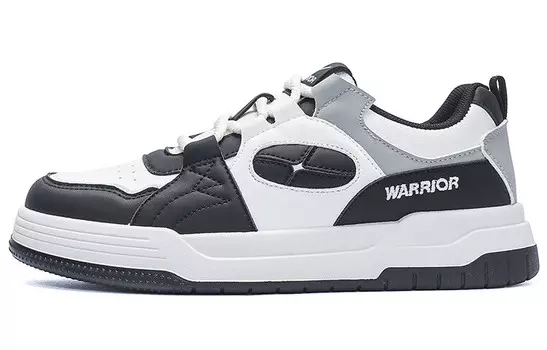 Кеды мужские, обувь для скейтбординга низкая белый/черный Warrior 1927