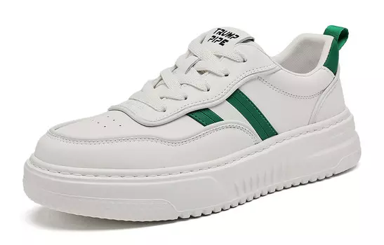 Кеды мужские, обувь для скейтбординга низкая белый/зеленый Trumppipe