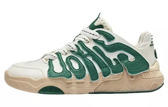 Кеды мужские, обувь для скейтбординга низкая белый/зеленый Qiaodan