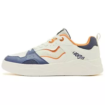 Кеды мужские, обувь для скейтбординга низкая белый/синий/оранжевый Qiaodan