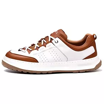 Кеды мужские, обувь для скейтбординга низкая белый/коричневый Satchi