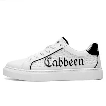 Кеды мужские, обувь для скейтбординга низкая белый/черный Cabbeen