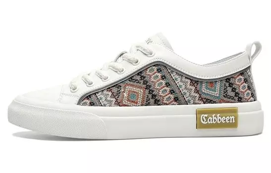 Кеды мужские, обувь для скейтбординга низкая бежевая Cabbeen