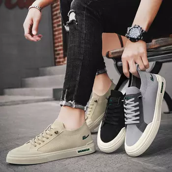 Кеды мужские, обувь для скейтбординга низкая бежевая Warrior