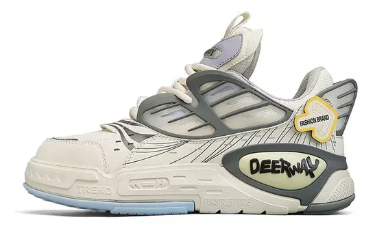 Кеды мужские, обувь для скейтбординга низкая бежево-серый Deerway