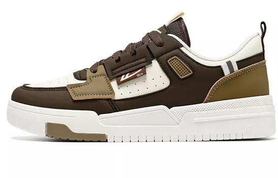 Кеды мужские, обувь для скейтбординга низкая бежево-коричневый Warrior