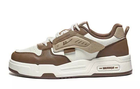 Кеды мужские, обувь для скейтбординга низкая бежево-коричневый Warrior