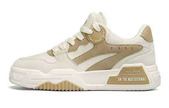 Кеды мужские, обувь для скейтбординга низкая бежевый хаки Deerway